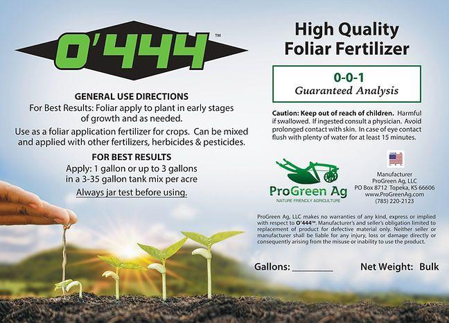 O'444 foliar fertilizer field application context