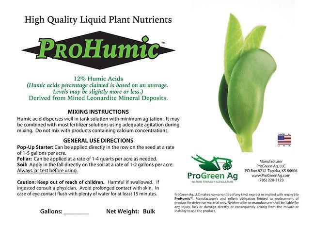 ProHumic humic acid early-season crop context